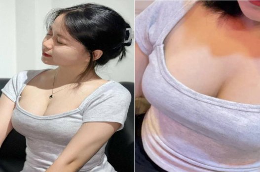 Cô gái ngực lớn được bạn trai chăm sóc chu đáo